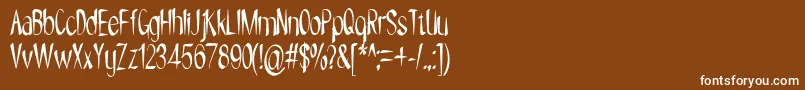 フォントNYOEHOKA – 茶色の背景に白い文字