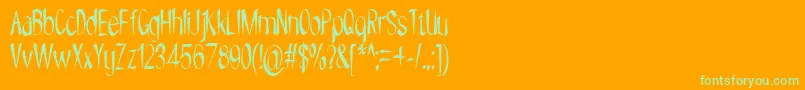 NYOEHOKA Font – Green Fonts on Orange Background