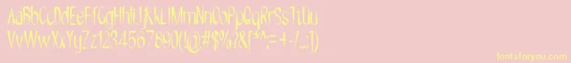 NYOEHOKA Font – Yellow Fonts on Pink Background