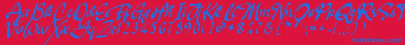 Oakland Font – Blue Fonts on Red Background