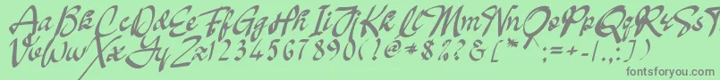 Oakland Font – Gray Fonts on Green Background