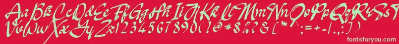 Oakland Font – Green Fonts on Red Background