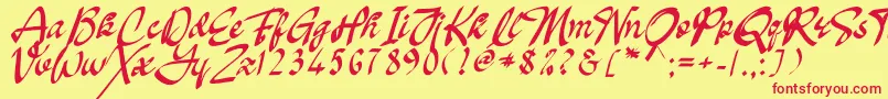 Oakland Font – Red Fonts on Yellow Background