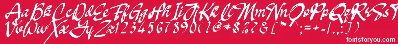 Oakland Font – White Fonts on Red Background