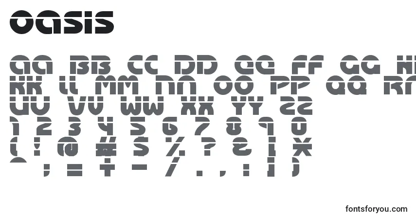 A fonte OASIS    (135876) – alfabeto, números, caracteres especiais