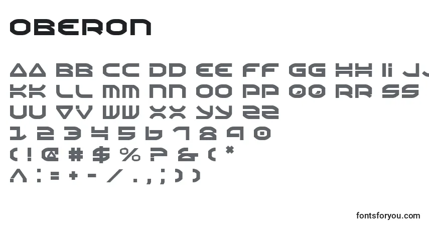 Oberon (135877)-fontti – aakkoset, numerot, erikoismerkit