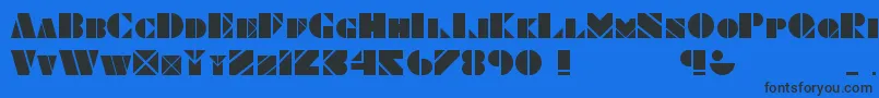 Obese  Square KK Font – Black Fonts on Blue Background