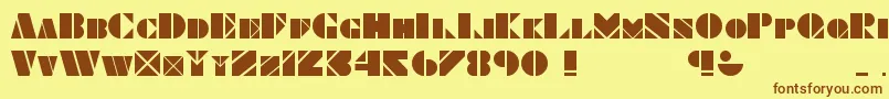 Obese  Square KK Font – Brown Fonts on Yellow Background