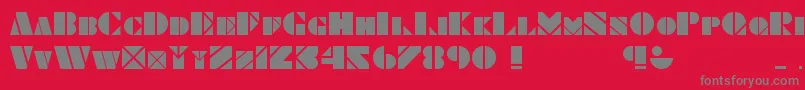 Obese  Square KK Font – Gray Fonts on Red Background