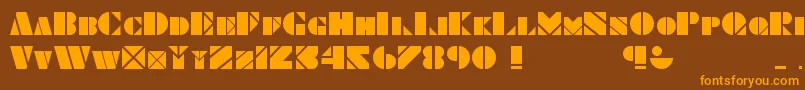 Obese  Square KK Font – Orange Fonts on Brown Background