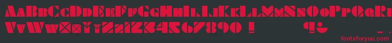 Obese  Square KK Font – Red Fonts on Black Background