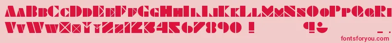 Obese  Square KK Font – Red Fonts on Pink Background