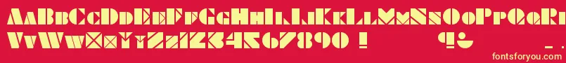 Obese  Square KK Font – Yellow Fonts on Red Background