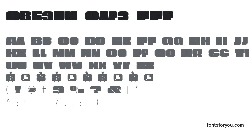 Obesum Caps FFP-fontti – aakkoset, numerot, erikoismerkit
