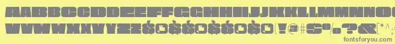 Obesum Caps FFP Font – Gray Fonts on Yellow Background