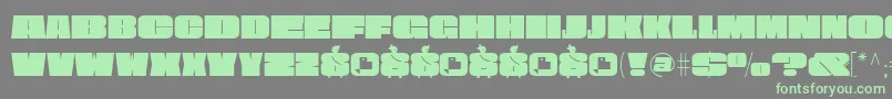 Obesum Caps FFP Font – Green Fonts on Gray Background