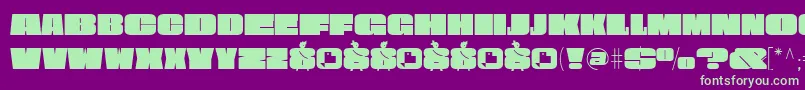 Obesum Caps FFP-fontti – vihreät fontit violetilla taustalla