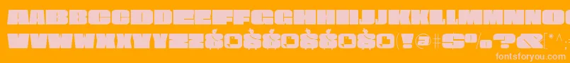 Obesum Caps FFP Font – Pink Fonts on Orange Background