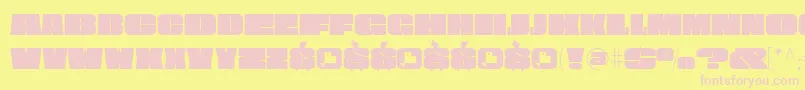 Obesum Caps FFP Font – Pink Fonts on Yellow Background