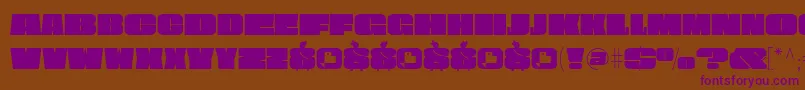 フォントObesum Caps FFP – 紫色のフォント、茶色の背景