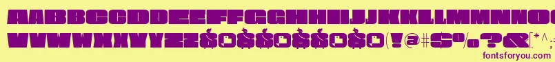 Obesum Caps FFP-fontti – violetit fontit keltaisella taustalla