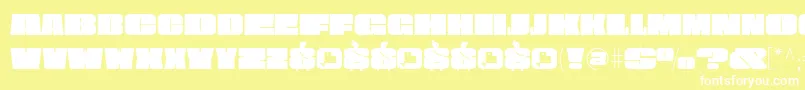 Шрифт Obesum Caps FFP – белые шрифты на жёлтом фоне