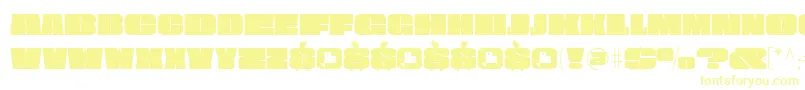 Obesum Caps FFP-Schriftart – Gelbe Schriften auf weißem Hintergrund