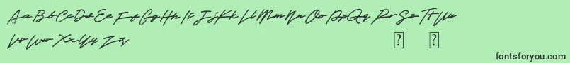 Obey Signature-Schriftart – Schwarze Schriften auf grünem Hintergrund