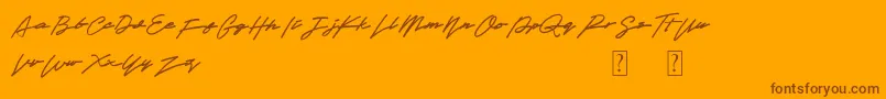 Obey Signature-fontti – ruskeat fontit oranssilla taustalla