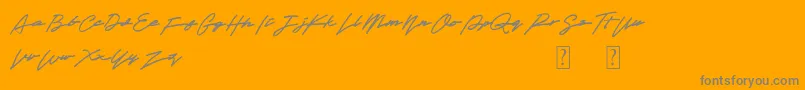 Obey Signature-Schriftart – Graue Schriften auf orangefarbenem Hintergrund