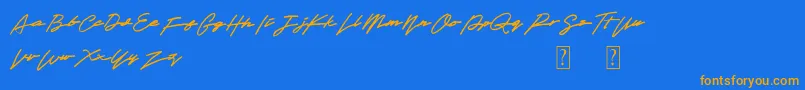 Czcionka Obey Signature – pomarańczowe czcionki na niebieskim tle