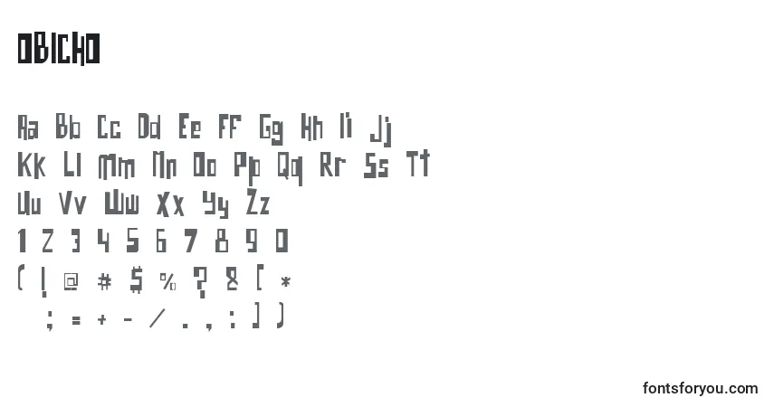 Шрифт OBICHO   (135881) – алфавит, цифры, специальные символы