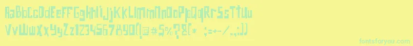 フォントOBICHO   – 黄色い背景に緑の文字