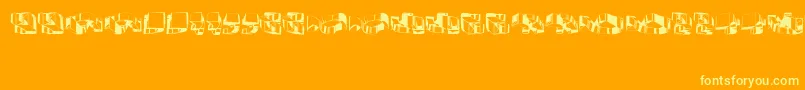 Object3D-Schriftart – Gelbe Schriften auf orangefarbenem Hintergrund