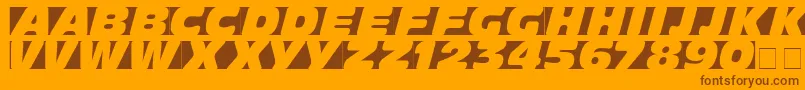 フォントObliquo – オレンジの背景に茶色のフォント