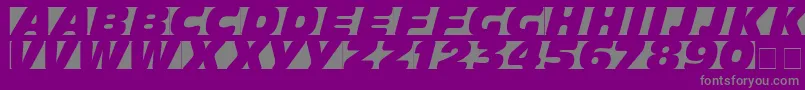 フォントObliquo – 紫の背景に灰色の文字