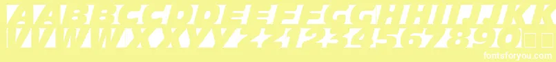 Obliquo Font – White Fonts on Yellow Background