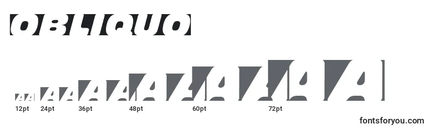 Размеры шрифта Obliquo (135883)