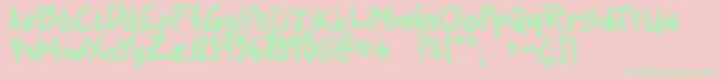 obssessed TBS-Schriftart – Grüne Schriften auf rosa Hintergrund