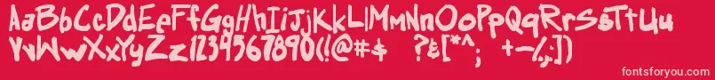 obssessed TBS Font – Pink Fonts on Red Background