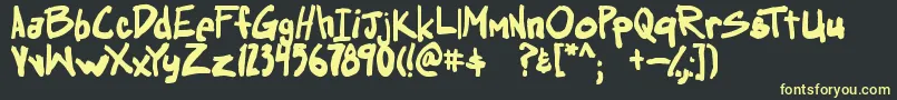 obssessed TBS Font – Yellow Fonts on Black Background