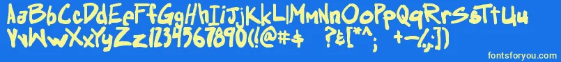 More about obssessed TBS Font obssessed TBS Font – Yellow Fonts on Blue Background