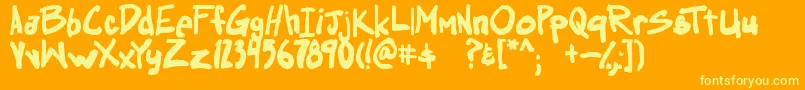 obssessed TBS Font – Yellow Fonts on Orange Background