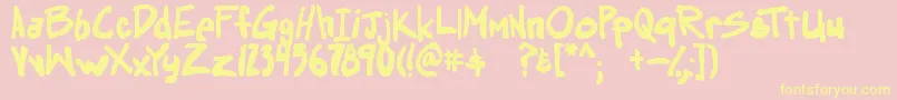 obssessed TBS Font – Yellow Fonts on Pink Background