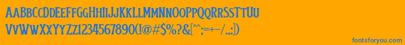Obsypac Font – Blue Fonts on Orange Background
