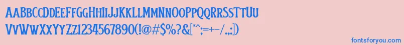 Obsypacフォントについての詳細 フォントObsypac – ピンクの背景に青い文字