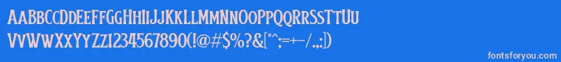 Saiba mais sobre a fonte Obsypac Fonte Obsypac – fontes rosa em um fundo azul