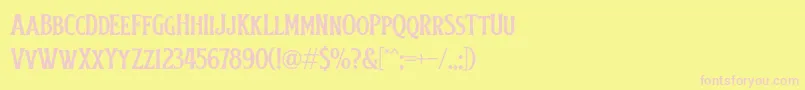 More about Obsypac Font Obsypac Font – Pink Fonts on Yellow Background