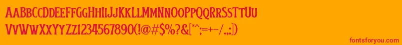 Obsypac Font – Red Fonts on Orange Background
