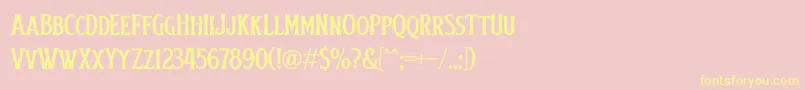 More about Obsypac Font Obsypac Font – Yellow Fonts on Pink Background